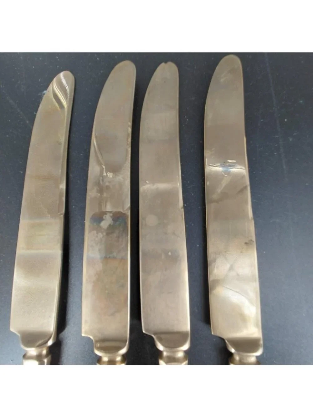 Dirigold Regal Dinner Knife Set 4 Gold Table Dirilyte Alloy Flatware Sweden